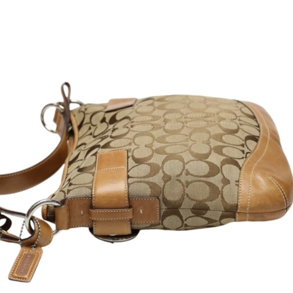 Coach 3574 Canvas and Leather Signature Shoulder Bag, Camel - Picture 3 of 16